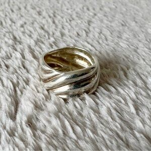 Sterling Silver Ribbed Dome Ring